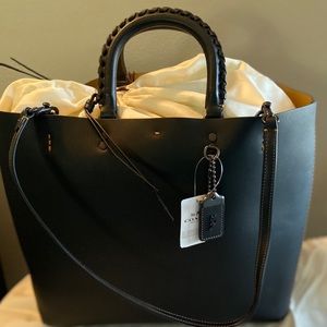 NWT COACH Rogue Tote - Black/Whipstitch Handles